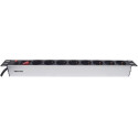 Intellinet 19&quot; 1U Rackmount 8-Way Power Strip - German Type, With On/Off Switch and Overloa