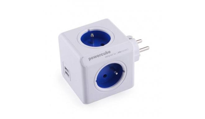 Allocacoc PowerCube Original USB (E) power extension 4 AC outlet(s) Blue, White