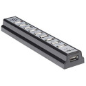 Manhattan USB-A 10-Port Desktop Hub, 10x USB-A Ports, 480 Mbps (USB 2.0), Bus or AC Power, Hi-Speed 