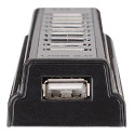 Manhattan USB-A 10-Port Desktop Hub, 10x USB-A Ports, 480 Mbps (USB 2.0), Bus or AC Power, Hi-Speed 