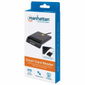 Manhattan USB-A Contact Smart Card Reader, 12 Mbps, Friction type compatible, External, Windows or M