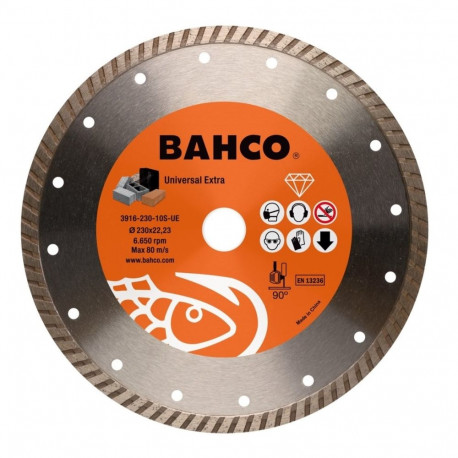 Bahco diamond cutting disc – turbo 125 mm, 2.5 mm thickness, 22.23 mm bore, dry and wet cutting, EN1