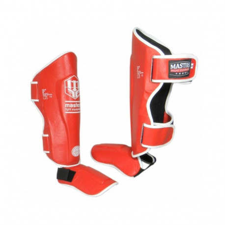 Masters NS-30 shin guards (WAKO APPROVED) 1115111-M02 (czerwony+S)