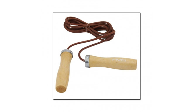 Leather skipping rope with a wooden handle HMS SK07