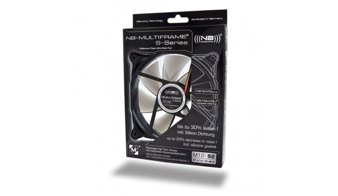 Noiseblocker M12-S2 computer cooling system Computer case Fan Black, Grey