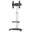 Techly Floor Stand with Shelf Trolley TV LCD/LED/Plasma 37-70" Silver