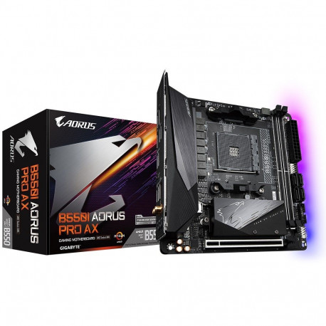 GIGABYTE B550I AORUS PRO AX Motherboard - AMD Ryzen 5000 CPUs, 8 Phases VRM, up to 5300MHz DDR4, 1xP