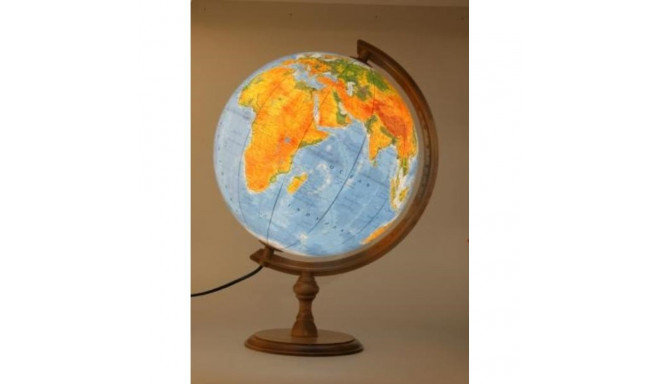 Globe 320 political-physical illuminated wood in box 0324