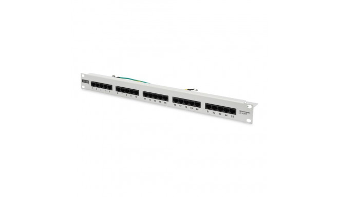 Digitus CAT 3 ISDN Patch Panel, unshielded, grey