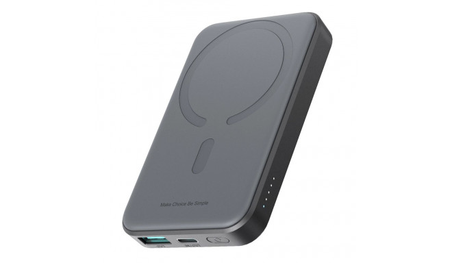 Powerbank Joyroom JR-W020 Mini 5000mAh USB-A USB-C inductive 20W - black + USB-C / USB-C cable
