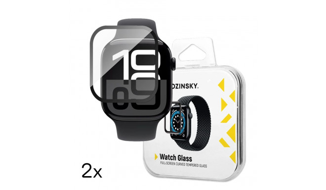 Wozinsky Full Glue Tempered Glass with Black Frame for Apple Watch 46mm (2 pcs.)