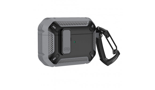 Airpods 4 Armor Case with Carabiner - Gray