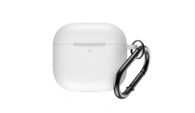 Airpods 4 Silicone Case with Carabiner - White