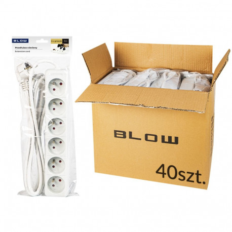 98-521# pr-670p 6-pesaga maandusega 3m valge 3x1,5mm pikendusjuhe (40 tk.)