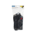 98-748# Võrgupikendusjuhe pr-370wsp 3-pistikupesa maandusega + lüliti 5m must (3x1,5mm)