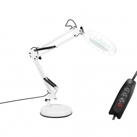 44-168# Lampka biurkowa led lb-23 biała z lupą