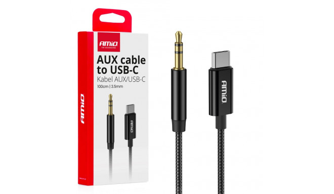 Audio-kaabel usb-c–aux mini-jack 3,5mm 1m amio-04294