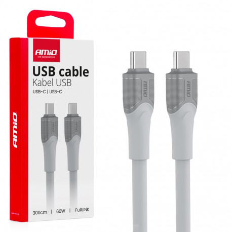 laadimiskaabel usb-c usb-c 60w 300cm fulllink model x111 andmeedastus amio-04293