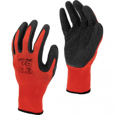 Rękawice lateks czar-czerw. l211210p, 12 par, "10", ce,lahti