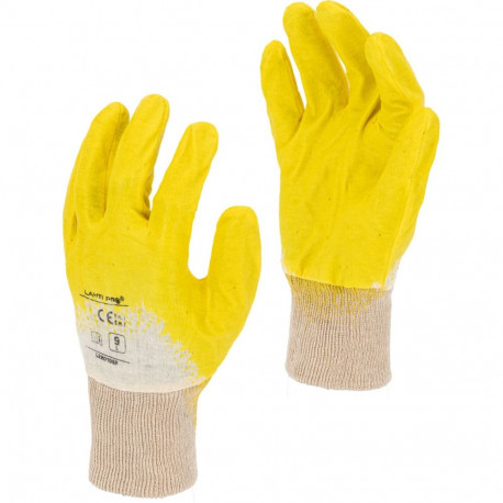 Rękawice nitr. żółt-białe l220109p, 12 par, "9", ce, lahti
