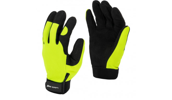 L280308K Rękawice warsztatowe czarno-żółte [L280308P] [K] 8, LahtiPro