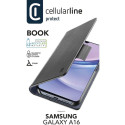Kaardivahega mobiiliümbris Cellular Line Galaxy A16 Wallet Book Case, must