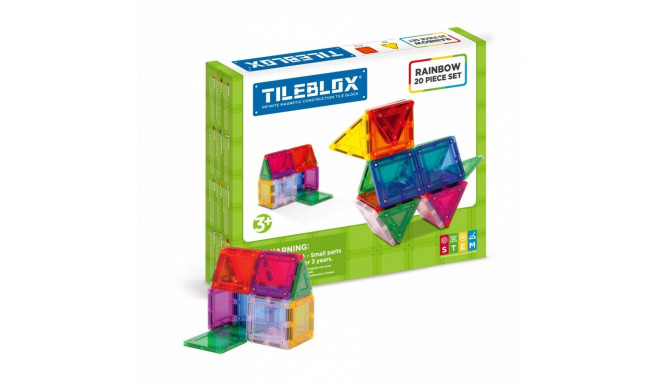 Magnetic blocks Tileblox Rainbow set 20 pieces