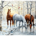 Diamond mosaic - Horses in Winter