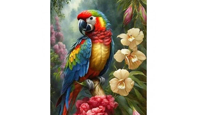 Diamond mosaic - Parrot and Flowers