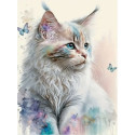 Diamond Mosaic - White Cat