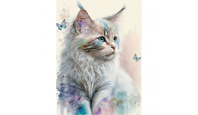 Diamond Mosaic - White Cat