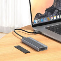 HOCO enclosure for M.2 SATA SSD drives M key B+M key up to 4TB USB A USB3.2 / 6GBps HB47 metal gray