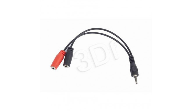 Gembird Adapter Stereo Mini Jack (M) 4-pin - 2x Mini Jack (F)  20cm  black