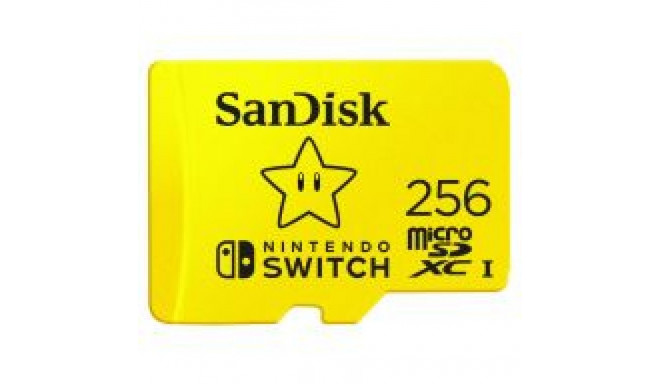 SanDisk microSDXC card for Nintendo Switch 256GB  100MB/s Read  90MB/s Write  V30  U3  C10  A1  UHS-