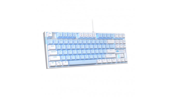 MageGee MK-STAR wired keyboard (white and blue)
