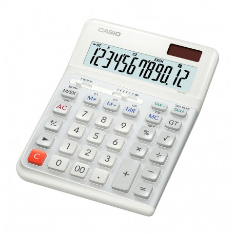 Lauakalkulaator Casio DE-12E-WE White(valge) Ergonoomiline, paremakäelisele, 12-kohaline, tava- ja p