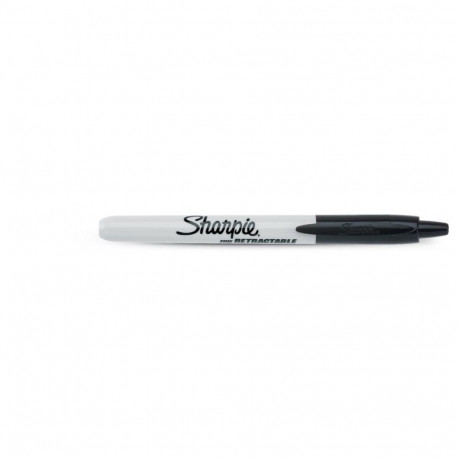 Marker permanent Sharpie Retractable Black F, 1,0mm must lülitiga