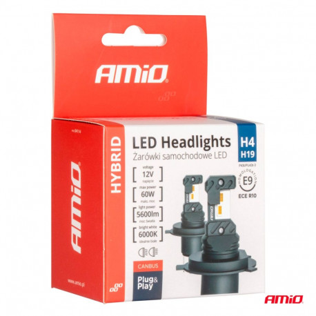 LED 2tk H4 H19 6000K Canbus 60W 12V