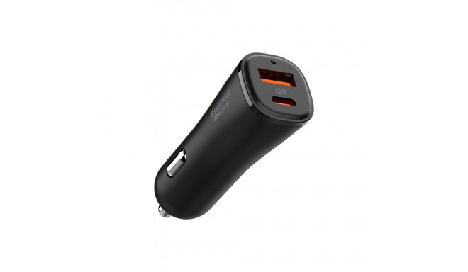 Autolaadija adapter ArcStation Essential 48W, USB + USB-C, must, Spigen