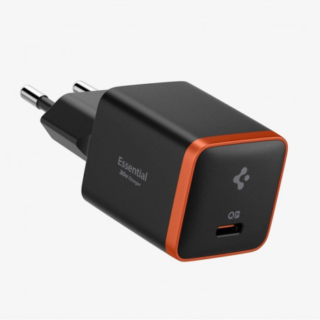 Toalaadija adapter ArcStation Essential 30W USB-C, must, kiirlaadimine, EE301EU, Spigen