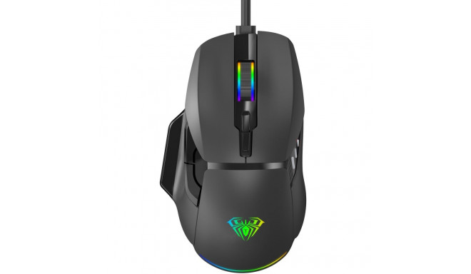 Aula F815 RGB Wired USB Gaming mouse with 7 buttons / macros 12800dpi Black