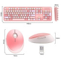 MOFII Sweet Wireless 2.4G Full Layout Keyboard & Optical Mouse Rose with desig multi color buttons