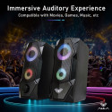 Aula N-301 Stilne Kompaktne PC / Sülearvuti 2.0 10W Stereo Kõlarid 3.5mm + USB RGB + Kaugjuhtimispul
