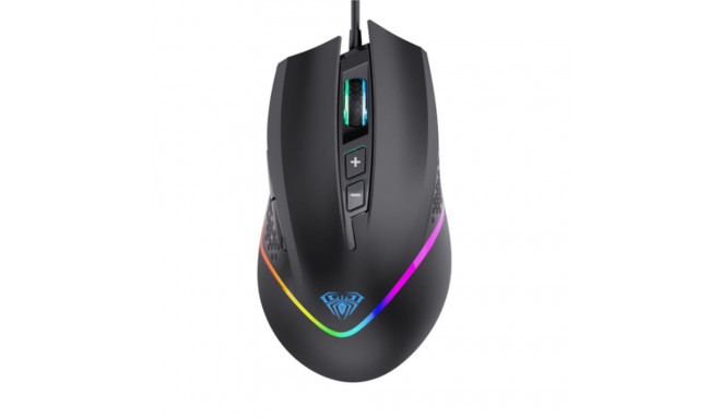 Aula F805 Multi-Color backlight Wired Gaming Optical mouse 7 buttons 800-6400dpi 4000FPS 32ips Black