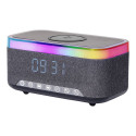 GEMBIRD Digital alarm clock with speaker and wireless charging function black