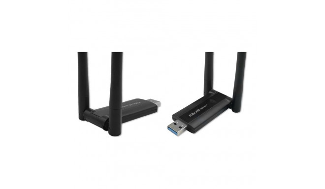 QOLTEC 56987 High speed DUAL WiFi adapter 2 x 2dBi Standard AC USB 3.0 1200Mbps