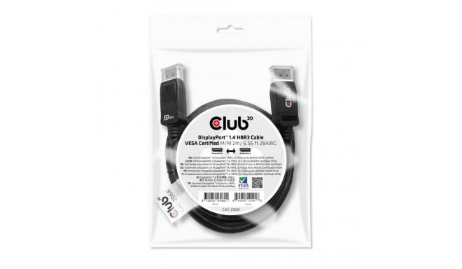 CABLE DP TO DP 2M/M/M CAC-2068 CLUB3D
