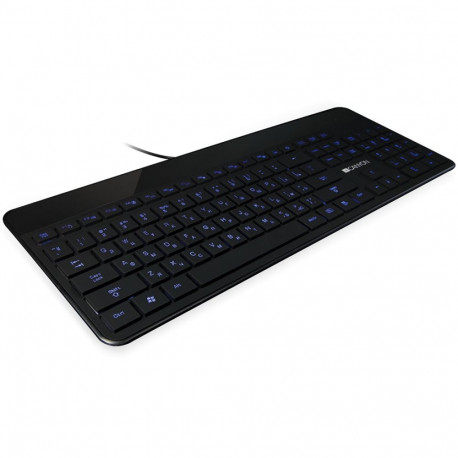 CANYON keyboard HKB-5 EN/RU LED Multimedia Slim Black
