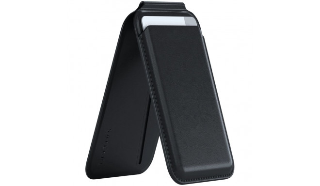 SATECHI Vegan-Leather Magnetic Wallet Stand (Black)