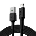 Lightning Cable - Green Cell KABGC12 2m USB A to Lightning Black